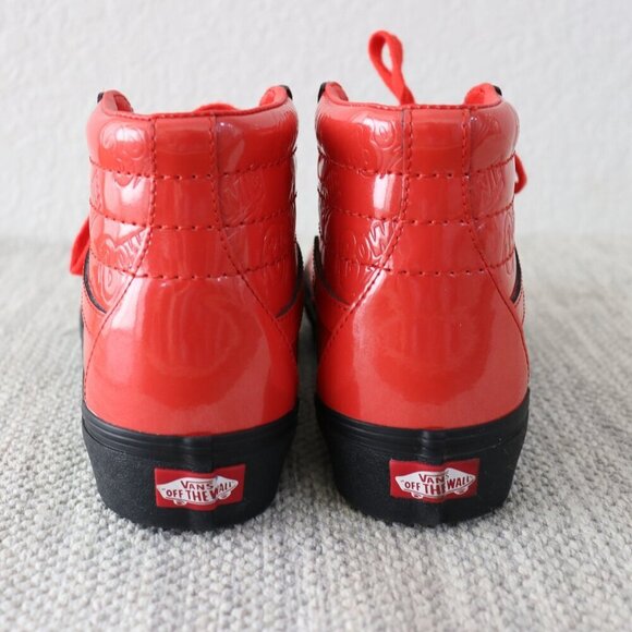 Vans x David Bowie Sk8-Hi Red Patent Leather High Top Sneakers Women 9 / Men 7.5 - Picture 3 of 14